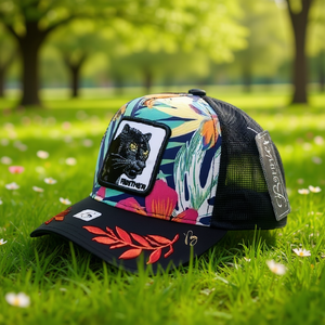 Cappello Trucker Romust a 6 Pannelli, Regolabile, in Rete Traspirante, Unisex, Stile Streetwear con Design Animale Ricamato, Primavera-Estate, Casual - Product Image 2