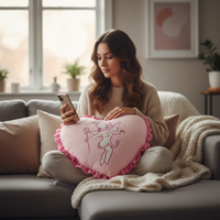 OEM Fauteuil pouf et coussins décoratifs doux et moelleux roses, en forme de cœur, pour la maison, la méditation et les couples