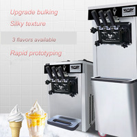 Machine Professionnelle à Yaourt Glacé Soft 3 Parfums (2+1 Mixte), Fabricant de Crème Glacée Molle