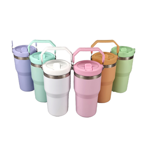 Custom20oz Stainless Steel 6-12 Hours BPA Free Insulated <b>Tumbler</b> Modern Sublimation Blank <b>Cup</b> Flip for Travel Handle Kids - Product Image 1