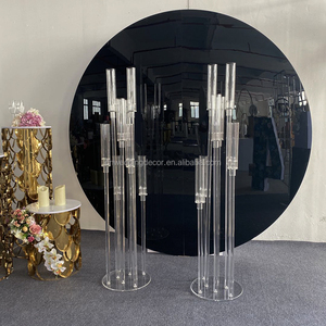 Mirror Base Tall Crystal Candelabra Wedding Centerpieces Glass <strong>Candlestick</strong> Wedding Candle <strong>Holders</strong> - Product Image 3