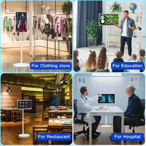 Televisor Portátil HBYLCD con Ruedas, Pantalla Táctil Inteligente de 24 Pulgadas, Android 15, 1080P, Recargable, Giratorio, <span class=keywords><strong>para</strong></span> Sala de Estar, Cocina, Gimnasio - Product Image 6