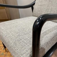 Fauteuil d'appoint minimaliste moderne scandinave contemporain en bois de chêne avec mousse à mémoire de forme, fauteuil de lecture compact pour chaise longue