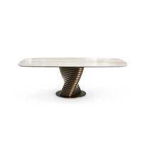Tables d'appoint en marbre personnalisées Table d'appoint de forme ronde avec cadre en métal Table basse avec meubles de maison pour salon salle à manger