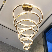 Nouveau Produit Hall de L'hôtel Villa Escalier Décoration Personnalisée Moderne De Luxe Anneau Lustre