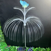 Lampe de jardin solaire LED en forme de méduse, étanche IP65, avec fibres optiques colorées, lumière paysagère extérieure, température de couleur réglable 2000-10000K