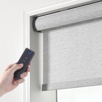 Persianas de ventana opacas personalizadas, persianas enrollables motorizadas inteligentes compatibles con Google Home para oficina, hogar, ventanas integradas