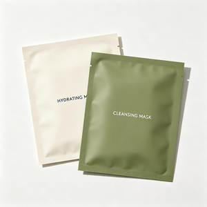 Bolsa de Plástico Cosmética con Sellado Térmico, Sellado de Tres Lados, Laminada con BOPP, Desechable, Impresión Offset Verde Beige - Product Image 3