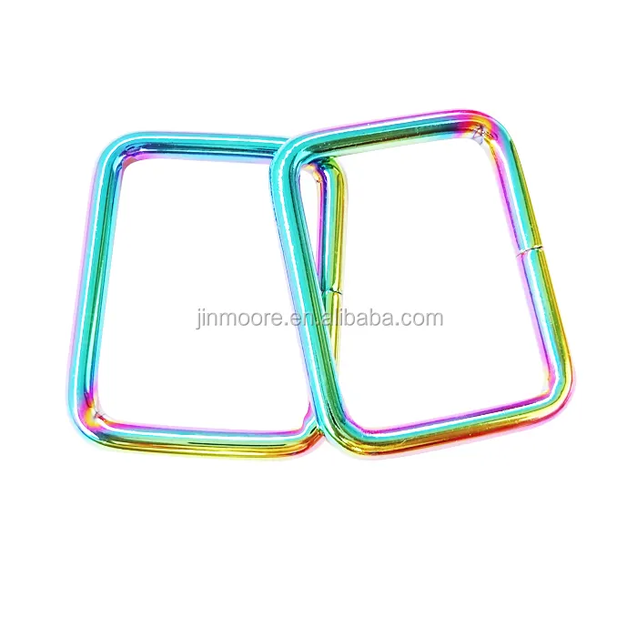Rainbow Metal Rectangle Ring Clasp Hook Buckles For Webbing Strap Fastener