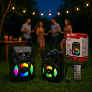 Altavoz Bluetooth Portátil Himso de 8 Pulgadas con Iluminación LED RGB, Micrófono y Control Remoto para Fiestas al Aire Libre, con Batería - Product Image 2