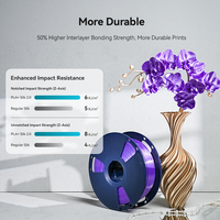 Filament SUNLU Silk PLA+ 2.0 avec finition soyeuse améliorée et qualité d'impression supérieure 1,75 mm 1 kg Filament PLA