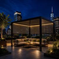 Store banne latérale HESIWEI pour pergola à lames en aluminium, écran zippé pour l'extérieur, protection de l'intimité