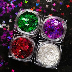 ตกแต่งเล็บด้วยเรซิ่น 12 ชิ้น สีทองเงินวิบวับ โฮโลแกรม สีสันสดใส กลิตเตอร์ดาว กลิตเตอร์วิบวับ สำหรับทำเล็บ DIY กล่องอุปกรณ์เสริม - Product Image 3