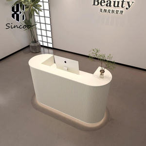 Manufacturer New Best Selling Custom Reception <b>Desk</b> Beauty Salon Counte Reception Table Nail Salon Circular Reception <b>Desk</b> - Product Image 4