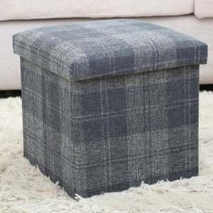 Repose-pieds, tabouret court, ottoman pliable, design japonais, rembourrage en tissu avec mousse à mémoire de forme, cube de rangement pour jouets pour la chambre à coucher - Product Image 4