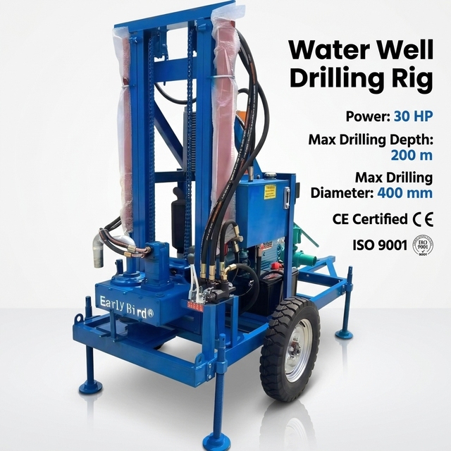 China Factory High Quality 200m Deep Water Well Drilling Rig Water Borehole Drilling Machine Rock Drilling Machine