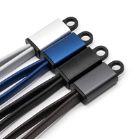 Câble de charge multi-protocoles 4-en-1 tendance 2026 avec porte-clés USB, charge rapide 60W 3A, USB-A vers Type-C et 8 broches