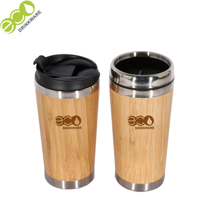 GB8020 450ML/15OZ logotipo personalizable doble pared de aislamiento térmico de la botella de agua de vaso de Bambú - Product Image 1