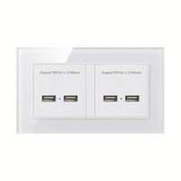 Stopkontak Dinding Kaca Temper Hitam Dua Lubang Universal Tiga Lubang USB dengan Standar Inggris 16A 250V untuk Proyek Kelas Atas
