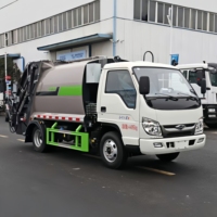 Camion de collecte des déchets compacteur 5,8 m³ 4x2 à transmission manuelle, conception hermétique, véhicule d'élimination des déchets municipaux
