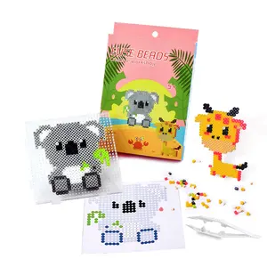 Factory Supplier Eco Friendly Animal Series Diy Keychain Phone Rope 5mm Diy Hama Ironing Fuse Beads Kit With Color Box For Kid