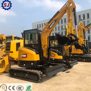 En stock, Mini-excavatrice SANY SY35U d'occasion, 3,5 tonnes, chenilles en caoutchouc, rotation zéro, moteur Yanmar, faible nombre d'heures, SY16C SY60C SY75C - Product Image 1