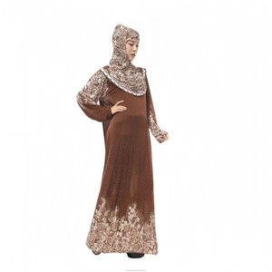 Robe musulmane unie, vêtement de prière une pièce pour femmes, grande taille, ample et longue, vêtement islamique à col rond - Product Image 6