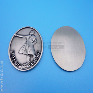Custom Embossed Zinc Alloy Nameplate 35mm Durable Beverage <b>Packaging</b> <b>Label</b> Outer Decoration - Product Image 1