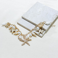 Bijoux de plage d'été pour femmes-Accessoires de poignet en couches inspirés de la marée Tendance Boho Ocean Style Starfish Seashell Bracelet