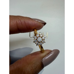 Bague empilable Fleur de Diamant, Diamant de laboratoire taille ronde, Or massif 14K 18K, Solitaire, Bande florale de luxe, Bague de promesse, Prix de gros usine B2B - Product Image 5