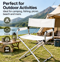 Chaise de camping pliante en gros, cadre en alliage d'aluminium, tissu Oxford, chaise de directeur portable pour la pêche, la plage et les pique-niques