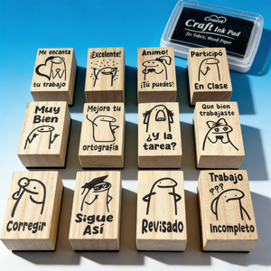Wooden Diary <b>Stamp</b> <b>Set</b> Cartoon Animal Design Rubber <b>Stamps</b> for Journal Scrapbook Homework Marking - Product Image 6