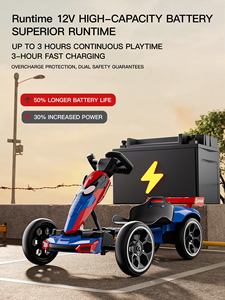 Auto Elettrica per Bambini a Quattro Ruote di Alta Qualità, Giocattolo Cavalcabile in Plastica con Avvio a Pulsante, Stile Cartone Animato Spider-Man, G-kart Tigerkidjoy - Product Image 3