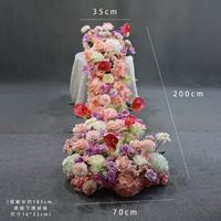 Afgewerkte Cascade Kunstbloemenrij Hangende Kunstbloemen voor Bruiloft Locatie Hotel Banket Scène Arrangement Decoratie
