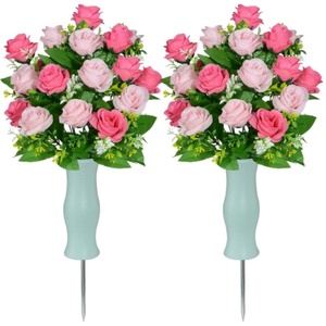 <span class=keywords><strong>Flores</strong></span> artificiales de <span class=keywords><strong>cementerio</strong></span> <span class=keywords><strong>con</strong></span> jarrón <span class=keywords><strong>Flores</strong></span> de lápida Ramo de rosas <span class=keywords><strong>Cementerio</strong></span> <span class=keywords><strong>Flores</strong></span> conmemorativas para arreglos graves - Product Image 1