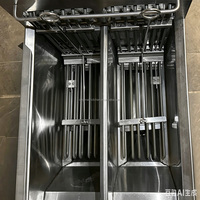 Friteuse électrique à double cuve, panneau numérique, 14+14 L, friteuse profonde en acier inoxydable avec deux paniers