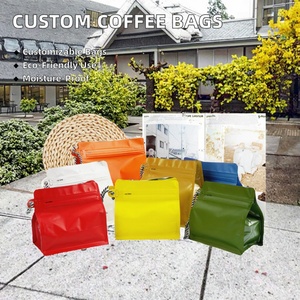 ถุงกาแฟพลาสติกเกรดอาหารแบบกำหนดเองได้ ใช้ซ้ำได้ มีซิปด้านข้าง ขนาด 250 กรัม 500 กรัม 1000 กรัม ดีไซน์ก้นแบน พร้อมพื้นผิวปั๊มร้อน - Product Image 3