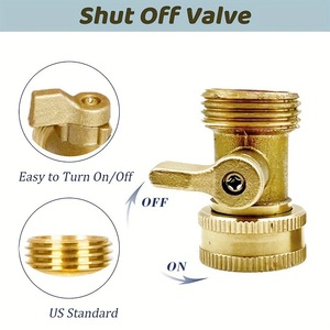 Brass Garden Water Connector 3/4 Inch Threaded Tap Connector With <b>Switch</b> For Irrigation Hose <b>Adapter</b> - Product Image 5