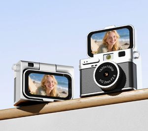 S163 Mini <b>Camera</b> Pendant Flip Screen Stylish Multi Filters With <b>Flash</b> Color Options Fashion Necklace Eco Data Cable - Product Image 6