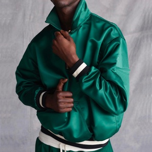 Custom Logo Wholesale <b>Men</b> Stain Polyester Half Zip Sports Bomber Jackets Baseball Cropped Track Jacket <b>Pullover</b> Windbreaker - Product Image 3