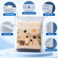Sac d'emballage mat pour vêtements avec fermeture éclair coulissante givrée personnalisée, pour tenues familiales, destiné aux boutiques de détail, réutilisable, pour la vente en gros