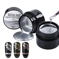 Rosalind oem logo personalizzato etichetta privata vendita calda 5ml nails art liner gel vernici uv led gel polish soak off metal painting gel