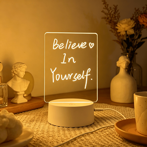 Diy 3D <b>LED</b> Gift Blank Night <b>Light</b> Creative Rewrite Acrylic Note Board <b>LED</b> Rewritable Night <b>Light</b> with Memo Board - Product Image 3