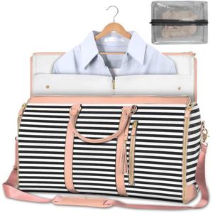 Custom logo Hot pink Luxury <b>Mens</b> Suit Convertible Foldable Rolling Leather Zip Lock Lady Garment Duffle <b>Bag</b> <b>for</b> <b>Travel</b> - Product Image 5