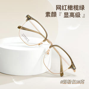 Montures de lunettes tendance vert olive en titane M8151, monture rectangulaire complète, légères, unisexe, verres en résine, origine Danyang - Product Image 5