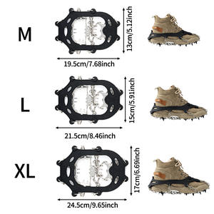 Couvre-chaussures antidérapants en silicone à 24 dents pour la randonnée hivernale et la pêche sur glace, résistants à l'usure et épaissis (OEM) - Product Image 5