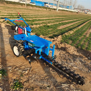 bibo Agricultural <b>Walk</b> Behind Chain Trencher Handheld Ditching Trenching <b>Machine</b> for Irrigation Pipeline - Product Image 1