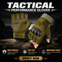 Gants tactiques de protection pour la survie sur le terrain, le travail, l'escalade, la remise en forme, demi-doigts