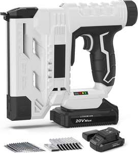 Pistola de Clavos Inalámbrica de 20V, Calibre 18, 2 en 1, Clavadora y Grapadora, Herramienta Eléctrica a Batería <span class=keywords><strong>para</strong></span> Tapicería y Carpintería - Product Image 1