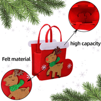 Usine en gros matériel robuste 9 pièces feutre traiter sacs petits cadeaux de fête de noël sacs pour vacances bonbons, collations